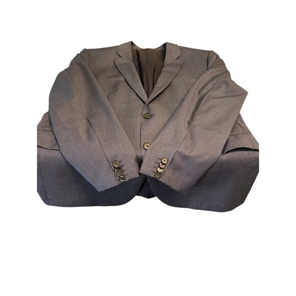 Hugo Boss Mens Navy Two-Button Blazer Jacket 46R Slim Fit Wool Blend Classic Sty - Picture 13 of 15